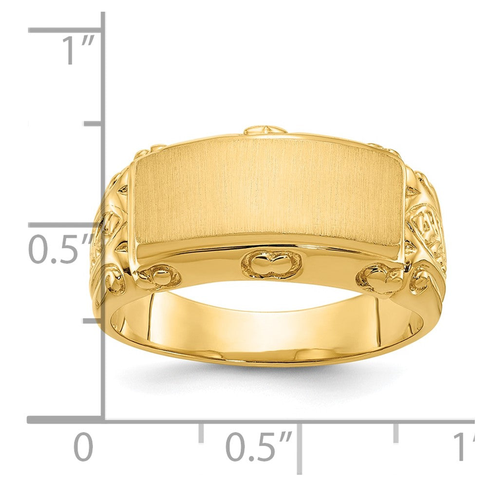 14K Gelbgold Herren-Siegelring 15x7mm