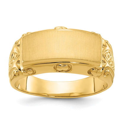 14K Gelbgold Herren-Siegelring 15x7mm