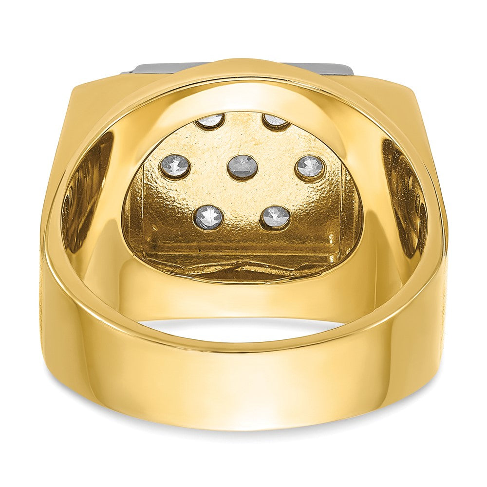 14K Bicolor Cluster-Ring mit 1,5 ct. Labor-gezüchteten Diamanten VS/SI+ G+, poliert und satiniert, für Herren