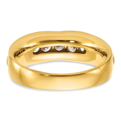 14K Bicolor Herrenring mit 0,5 ct. Labor-Diamant, VS/SI+ G+, poliert und geriffelt