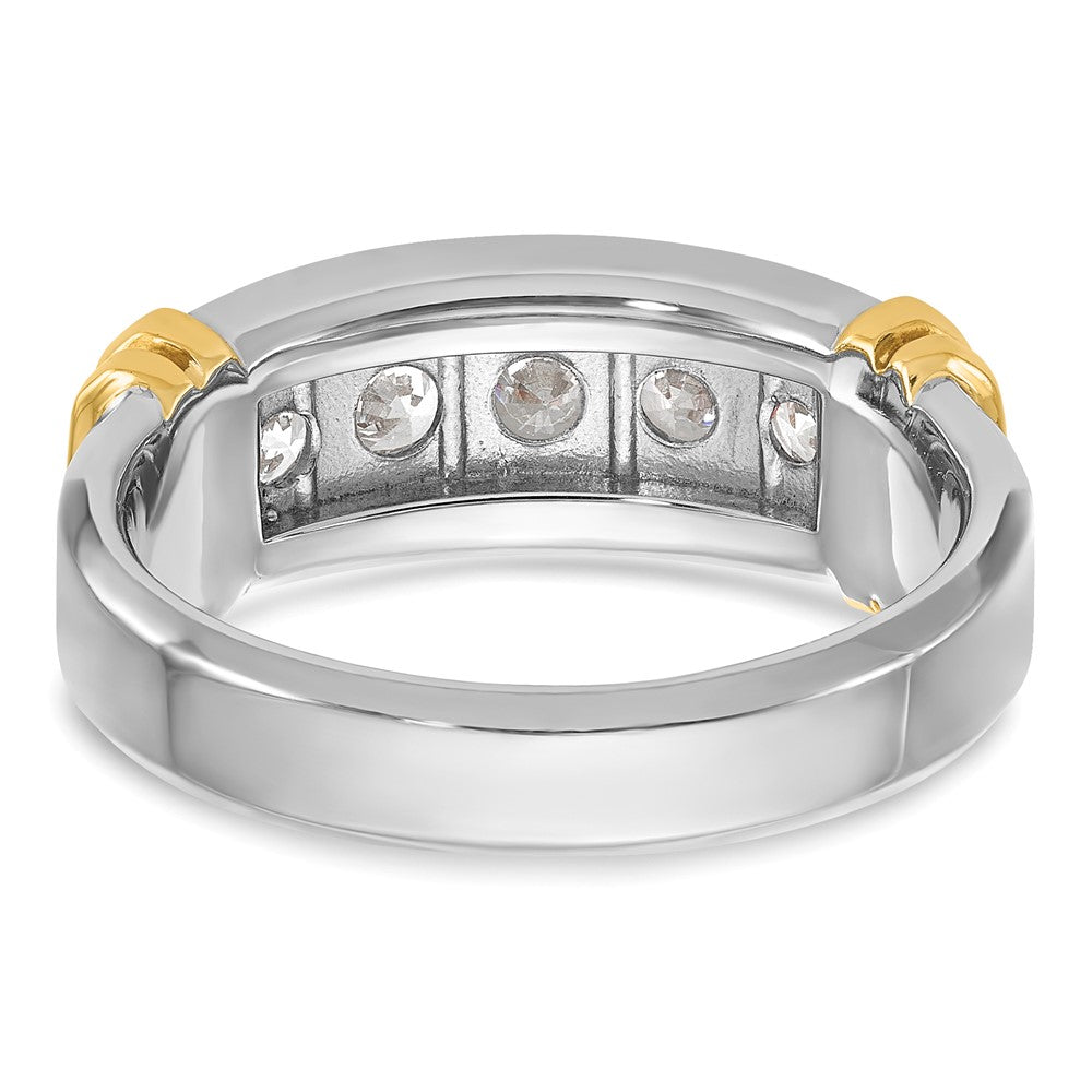 14K Zweifarbig Gold Herren-Ring mit 1K Diamant, komplett