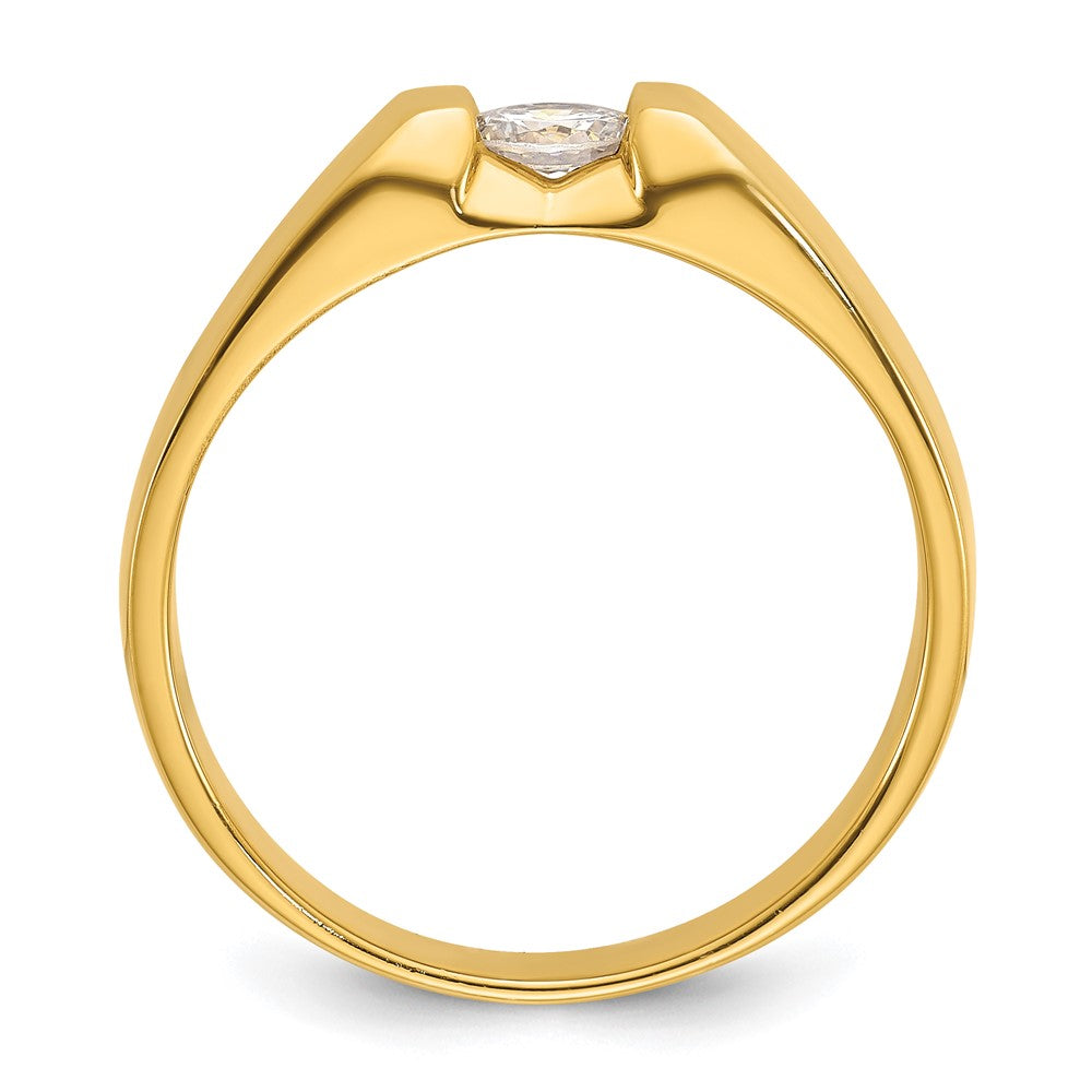 14K Gelbgold Herren-Ring mit 0,33K Diamanten, komplett besetzt