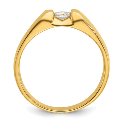 14K Gelbgold Herren-Ring mit 0,33K Diamanten, komplett besetzt