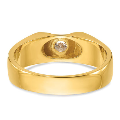 14K Gelbgold Herren-Ring mit 0,33K Diamanten, komplett besetzt