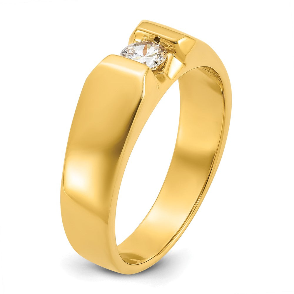 14K Gelbgold Herren-Ring mit 0,33K Diamanten, komplett besetzt