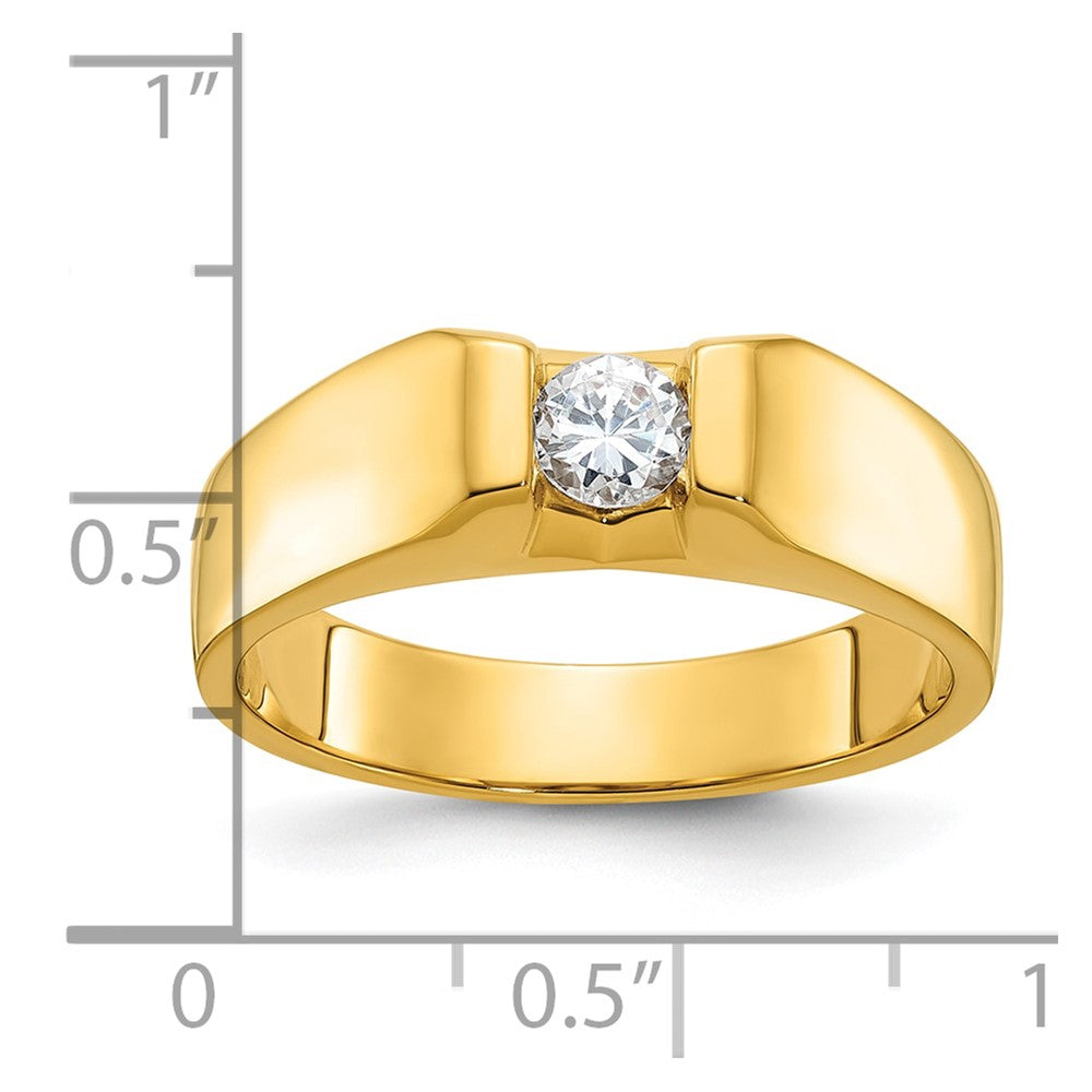 14K Gelbgold Herren-Ring mit 0,33K Diamanten, komplett besetzt