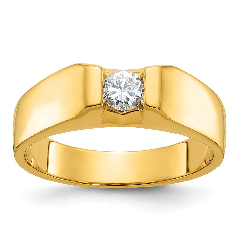 14K Gelbgold Herren-Ring mit 0,33K Diamanten, komplett besetzt