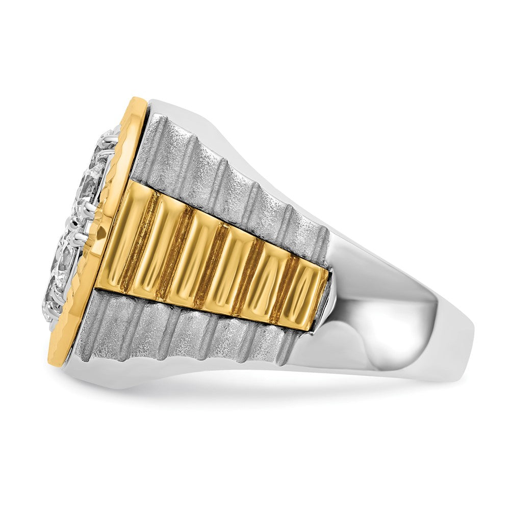 14K Bicolor-Gold Herren-Ring mit 2 ct. Diamant