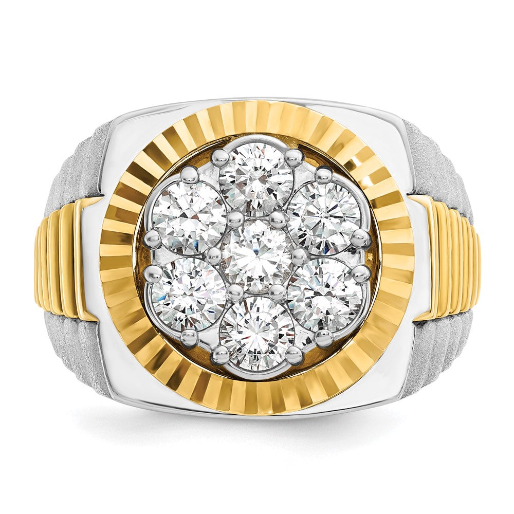 14K Bicolor-Gold Herren-Ring mit 2 ct. Diamant