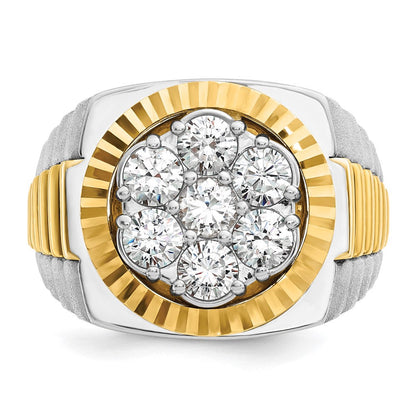 14K Bicolor-Gold Herren-Ring mit 2 ct. Diamant