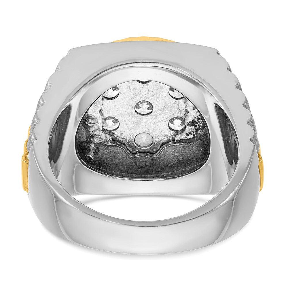 14K Bicolor-Gold Herren-Ring mit 2 ct. Diamant