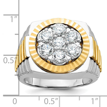 14K Bicolor-Gold Herren-Ring mit 2 ct. Diamant