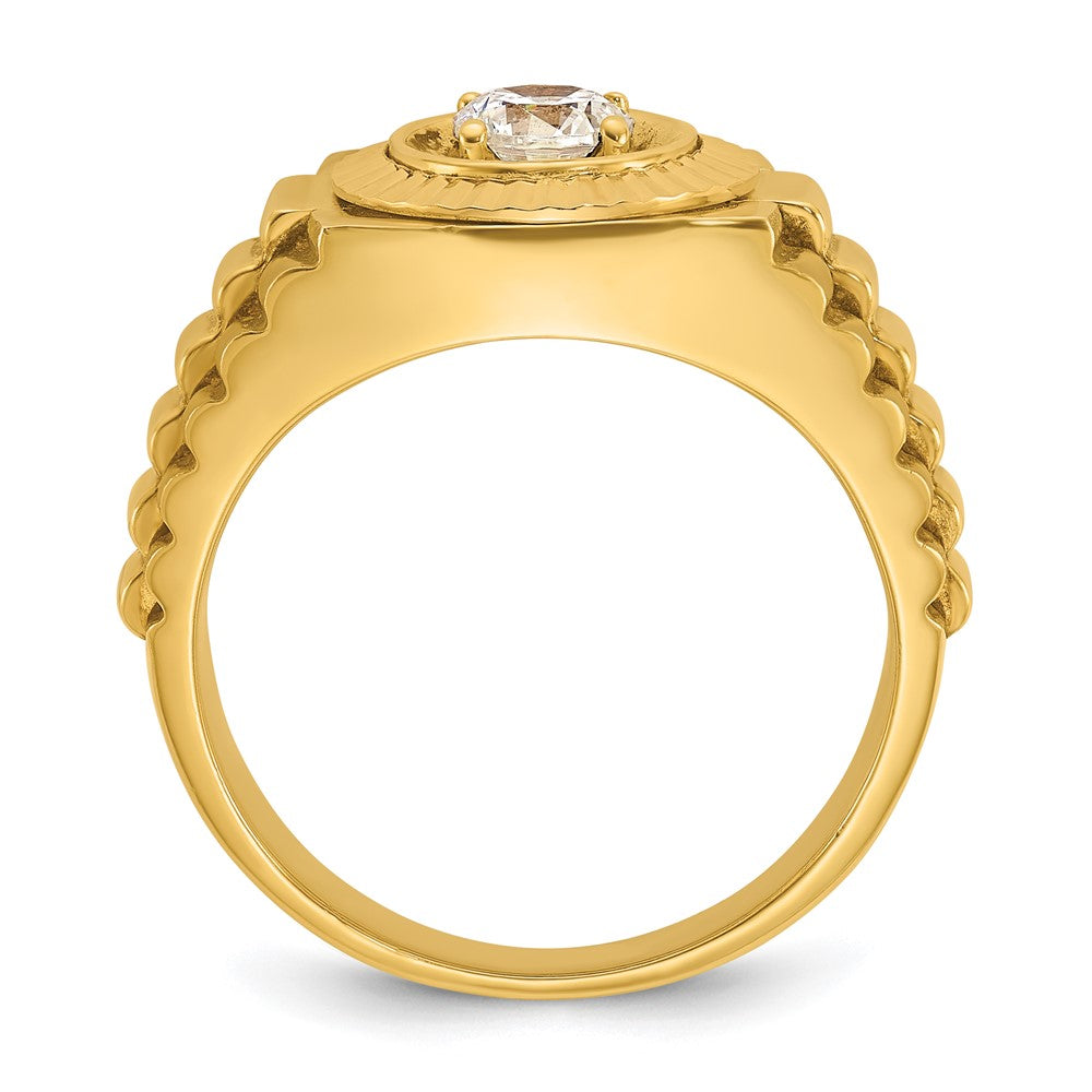 14K Gelbgold Herren-Ring mit 0,5 ct. Diamant