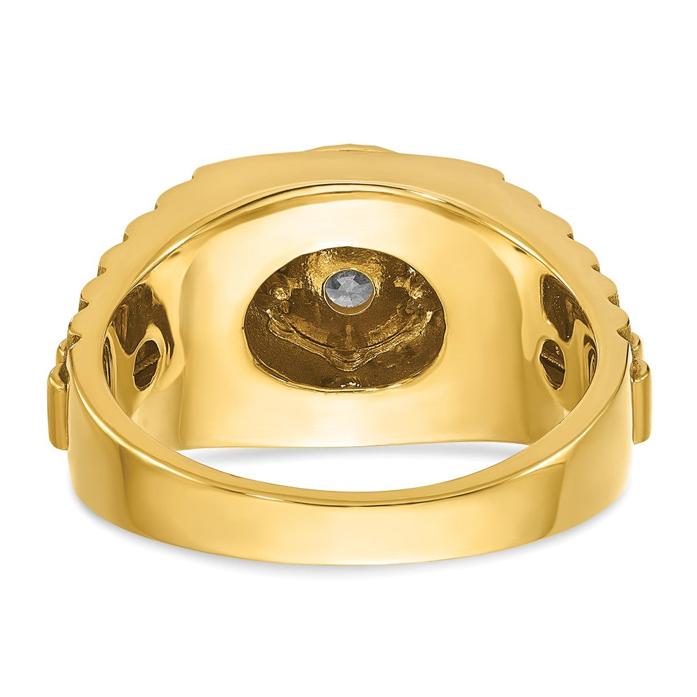 14K Gelbgold Herren-Ring mit 0,5 ct. Diamant