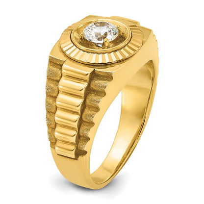 14K Gelbgold Herren-Ring mit 0,5 ct. Diamant