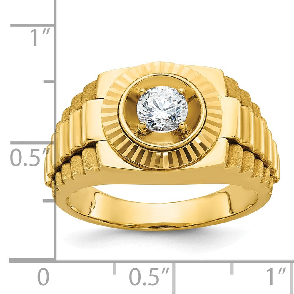 14K Gelbgold Herren-Ring mit 0,5 ct. Diamant