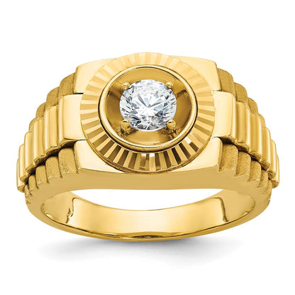 14K Gelbgold Herren-Ring mit 0,5 ct. Diamant