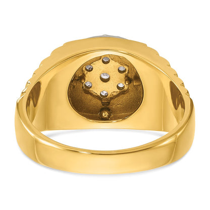 14K Zweifarbig-Gold Herren-Diamantring mit 0,5K Diamanten (komplett besetzt)