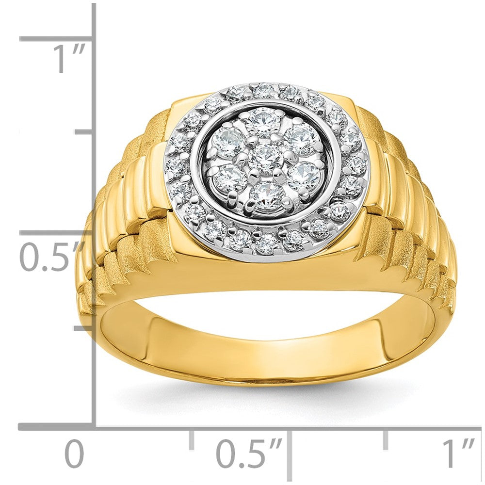 14K Zweifarbig-Gold Herren-Diamantring mit 0,5K Diamanten (komplett besetzt)