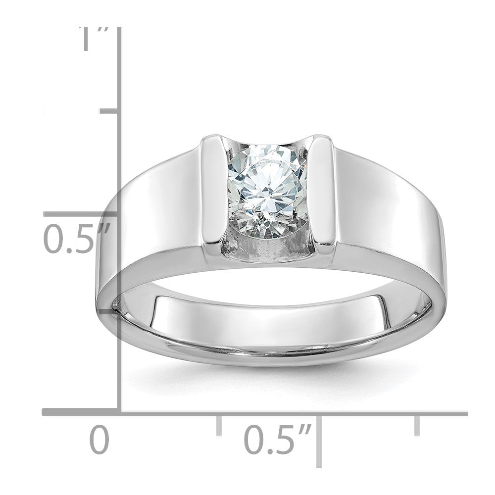 14K Weißgold Herrenring mit 1 ct. im Labor gezüchteten Diamanten VS/SI+ G+