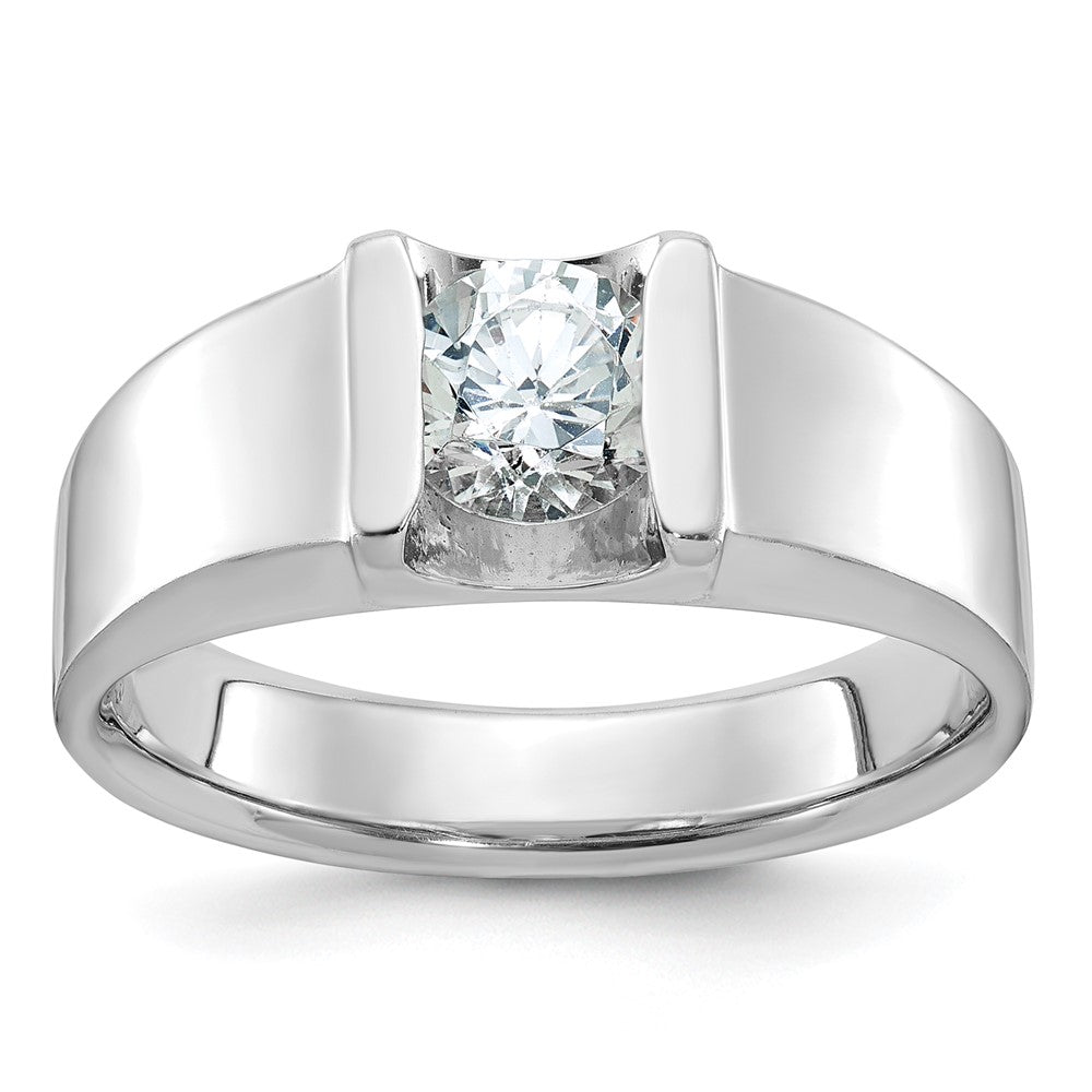 14K Weißgold Herrenring mit 1 ct. im Labor gezüchteten Diamanten VS/SI+ G+