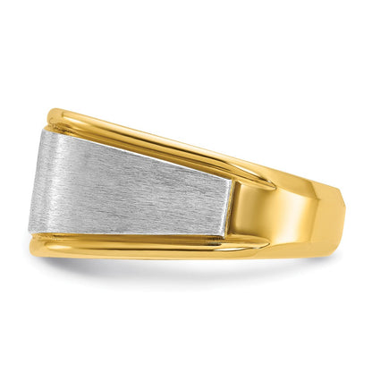 14K Bicolor Ring mit 1 ct. im Labor gezüchteten Diamanten VS/SI+ G+, poliert und satiniert, für Herren
