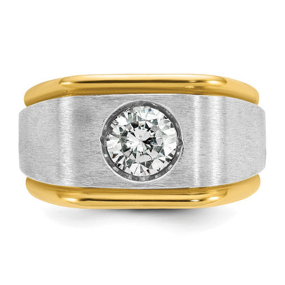 14K Bicolor Ring mit 1 ct. im Labor gezüchteten Diamanten VS/SI+ G+, poliert und satiniert, für Herren