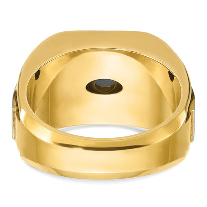 14K Bicolor Ring mit 1 ct. im Labor gezüchteten Diamanten VS/SI+ G+, poliert und satiniert, für Herren