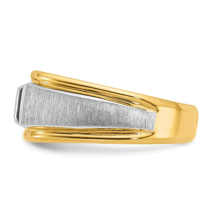 14K Bicolor Ring mit 0,25 ct. Labor gezüchteten Diamanten VS/SI+ G+, poliert und satiniert, für Herren