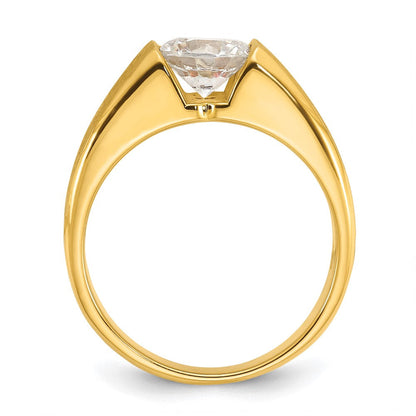 14K Gelbgold Ring mit 1 ct. Labor gezüchtetem Diamant VS/SI+ G+ für Herren