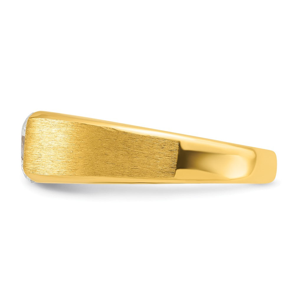 14K Gelbgold Ring mit 1 ct. Labor gezüchtetem Diamant VS/SI+ G+ für Herren