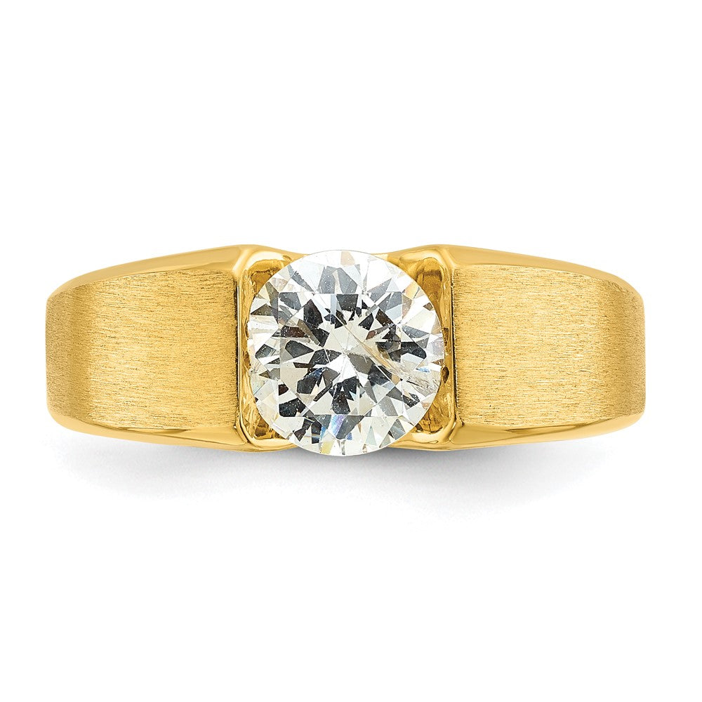 14K Gelbgold Ring mit 1 ct. Labor gezüchtetem Diamant VS/SI+ G+ für Herren