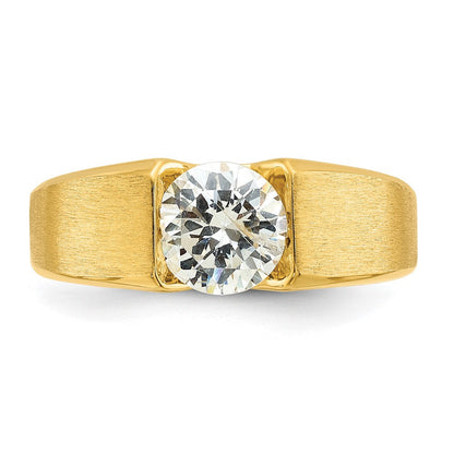 14K Gelbgold Ring mit 1 ct. Labor gezüchtetem Diamant VS/SI+ G+ für Herren