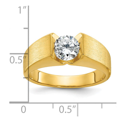 14K Gelbgold Ring mit 1 ct. Labor gezüchtetem Diamant VS/SI+ G+ für Herren