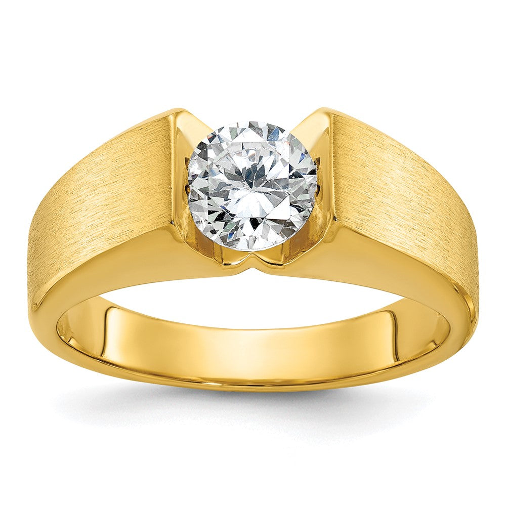 14K Gelbgold Ring mit 1 ct. Labor gezüchtetem Diamant VS/SI+ G+ für Herren