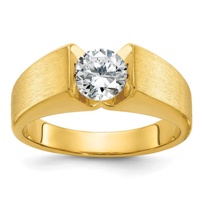 14K Gelbgold Ring mit 1 ct. Labor gezüchtetem Diamant VS/SI+ G+ für Herren