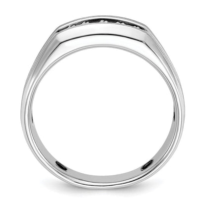 14K Weißgold Herrenring, poliert und satiniert, mit 0,25 ct. Diamant