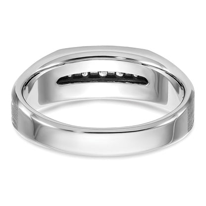 14K Weißgold Herrenring, poliert und satiniert, mit 0,25 ct. Diamant