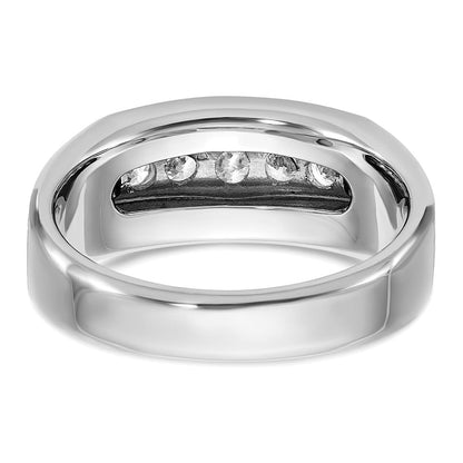 14K Weißgold Herren-Ring mit Satinfinish und 0,5K Diamant