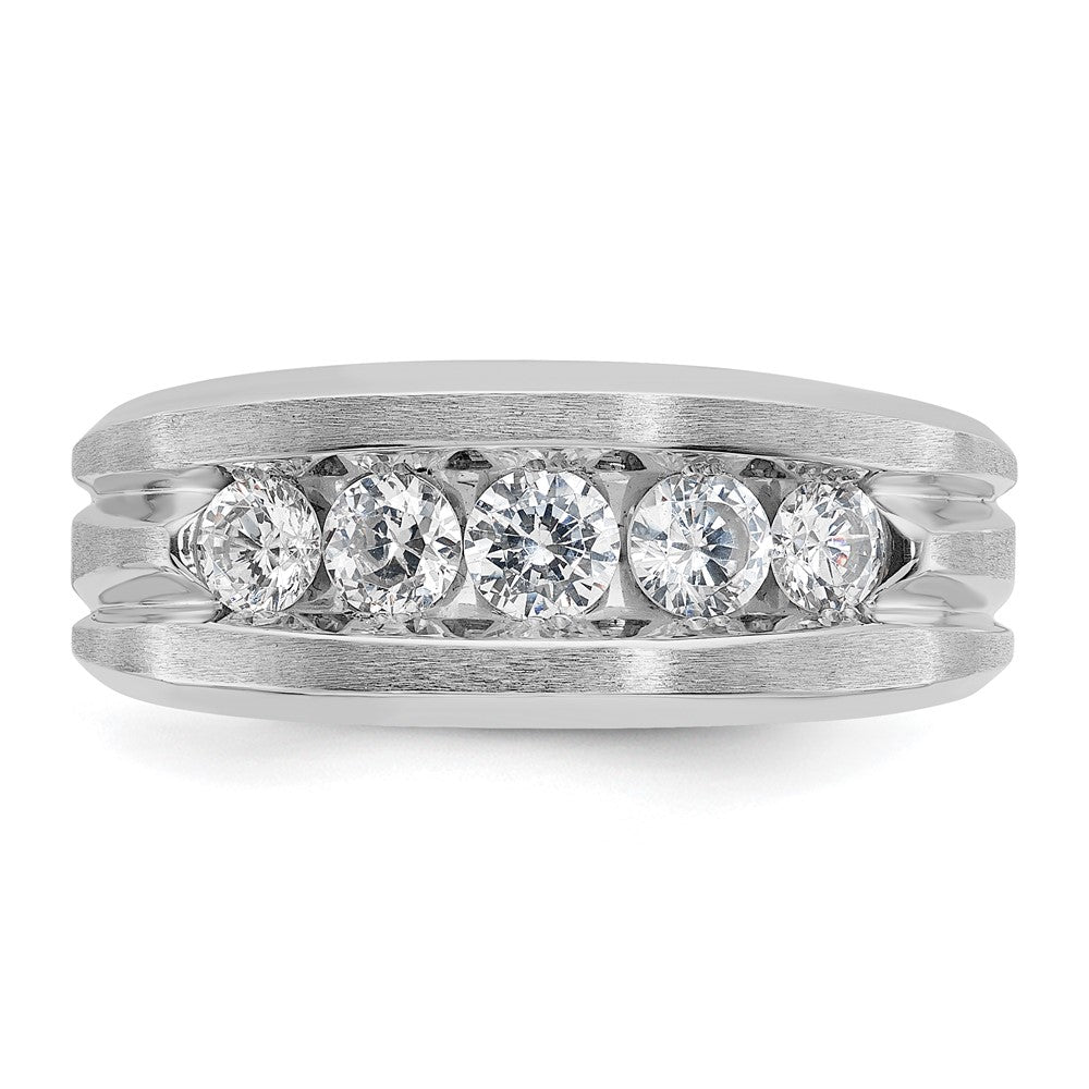 14K Weißgold Herrenring mit 1 ct. laborgezüchteten Diamanten, VS/SI+ G+, satiniert