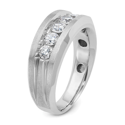 14K Weißgold Herrenring mit 1 ct. laborgezüchteten Diamanten, VS/SI+ G+, satiniert