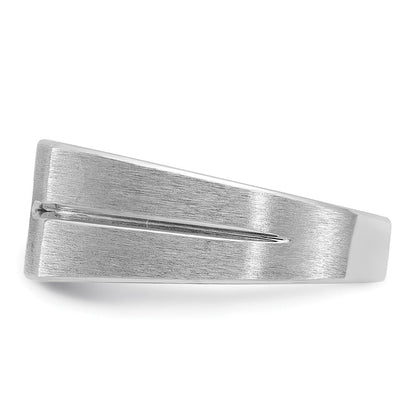 14K Weißgold Herren Ring, poliert und satiniert, 0,25K Diamant, komplett besetzt