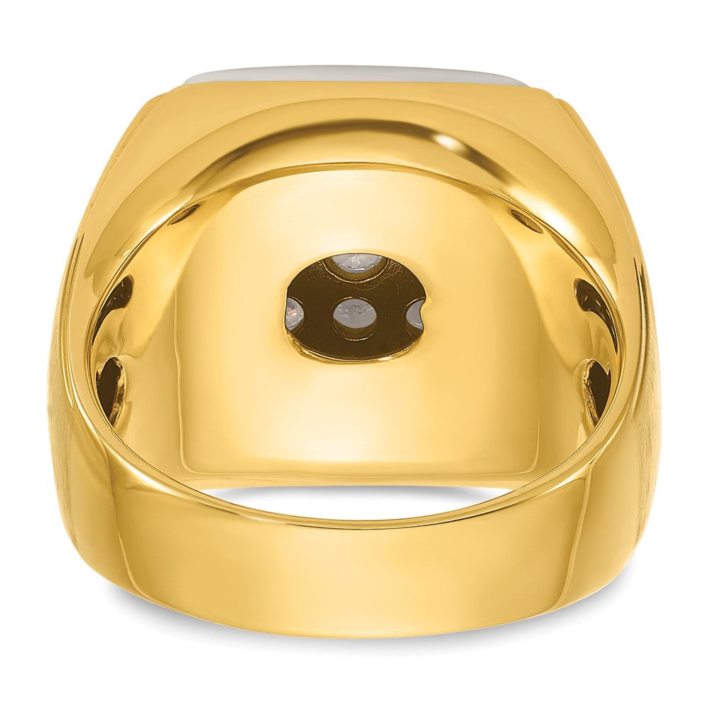 14K Bicolor Ring mit 1,5 ct. gezüchteten Diamanten, VS/SI+ G+, Herren-Cluster-Ring, poliert und mattiert
