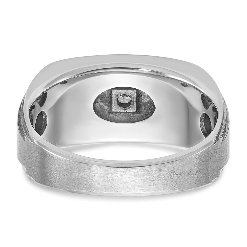 14K Weißgold Herren-Ring mit Emaille und 0,05K Diamanten