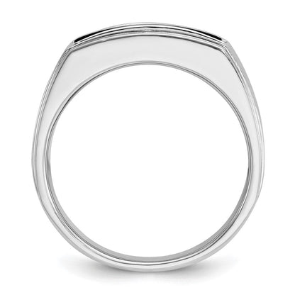 10K Gelbgold Ibgoodman Herren Poliert und Satiniert Onyx 1/6 Karat A Qualität Diamant Ring