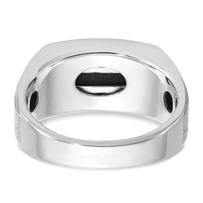 10K Gelbgold Ibgoodman Herren Poliert und Satiniert Onyx 1/6 Karat A Qualität Diamant Ring
