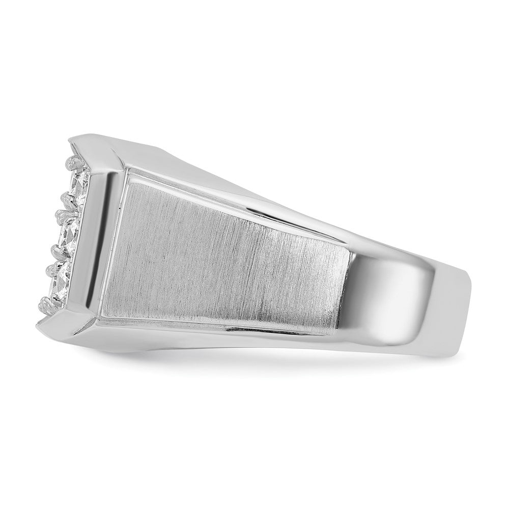 14K Weißgold Herren Ring, poliert und satiniert, 1,5K Diamant, komplett