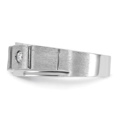 14K Weißgold Herrenring, poliert und satiniert, komplett besetzt mit 0,25 ct. Diamanten