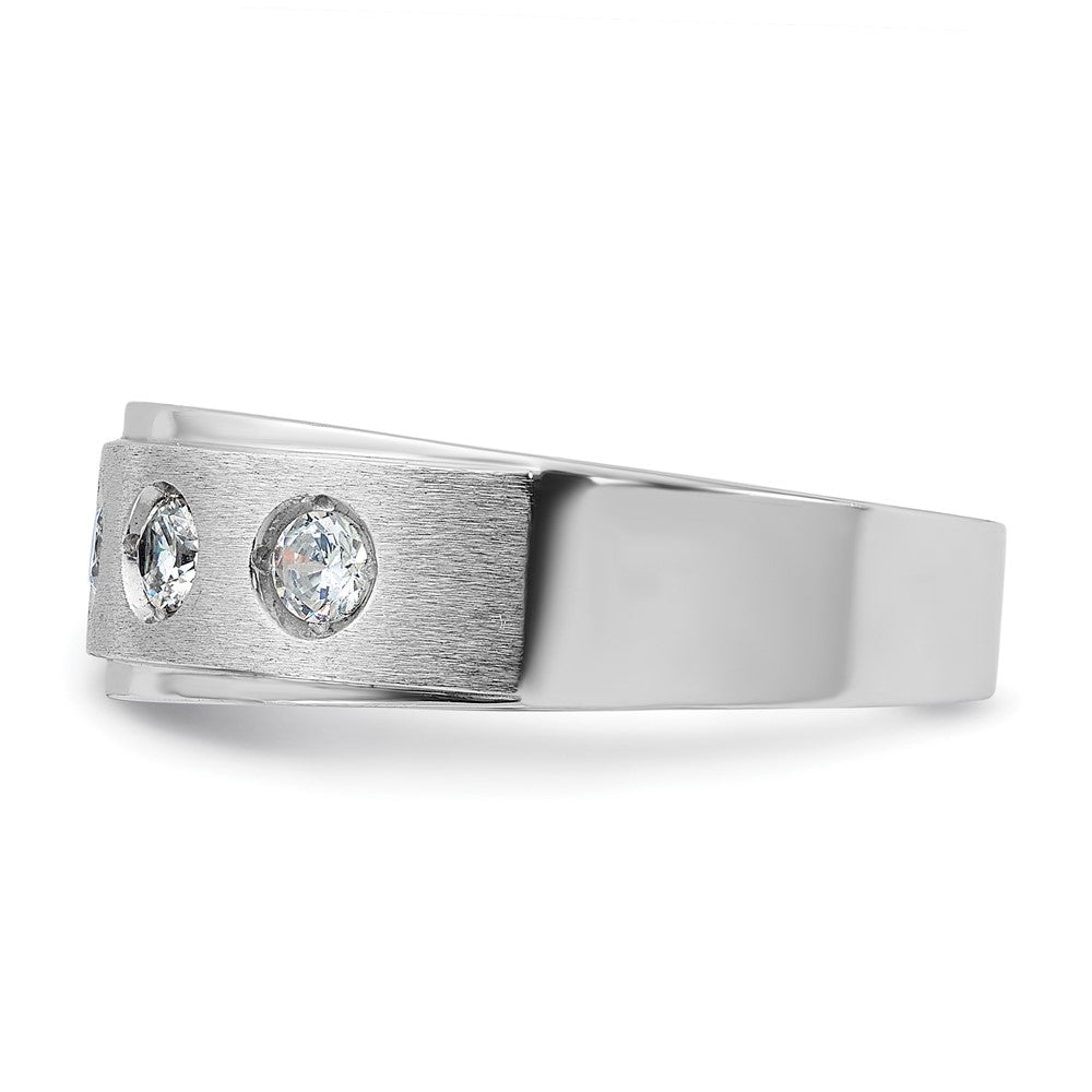 14K Weißgold Herren Ring poliert und satiniert mit 0,5K Diamant komplett