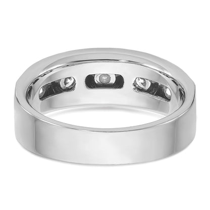 14K Weißgold Herren Ring poliert und satiniert mit 0,5K Diamant komplett